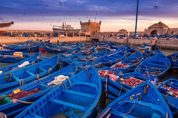 The traditional fishing port of Essaouira-Morocco