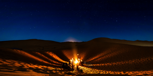 Around-fire-camp-Merzouga-desert